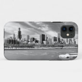 冬のシカゴのスカイラインの全景 Case-Mate iPhoneケース (裏面(横))