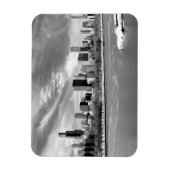 冬のシカゴスカイラインのパノラマ マグネット (縦)