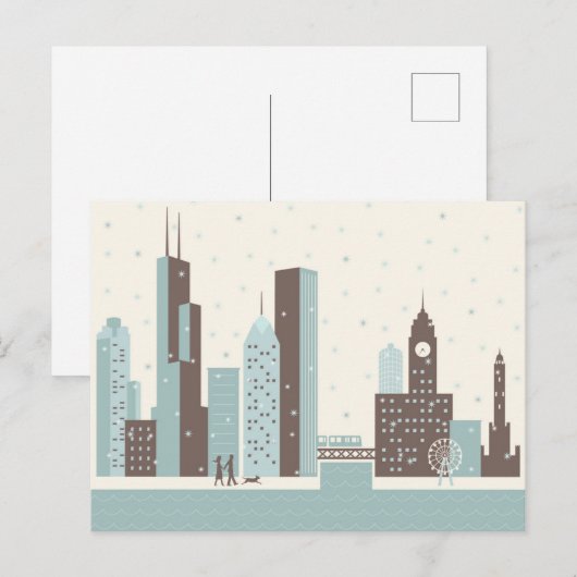 冬のシカゴ ポストカード (正面/裏面)