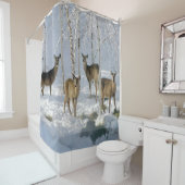 冬のシカ シャワーカーテン (インサイチュ)