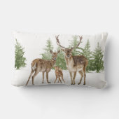 冬のシカ ランバークッション (裏面)