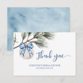 冬のシノワズリーボウの感謝カード サンキューカード (正面/裏面)