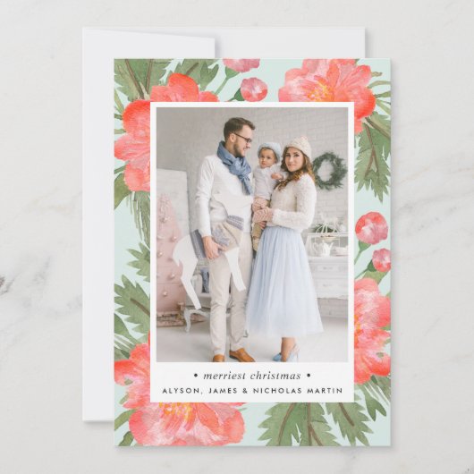 冬のシャクヤク|の休日の写真カード シーズンカード (正面)