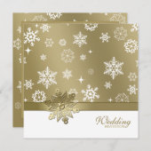 冬のシャンパンと白い雪結婚片 招待状 (正面/裏面)