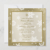 冬のシャンパンと白い雪結婚片 招待状 (裏面)