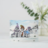 冬のシュナウザー ポストカード (スタンド正面)