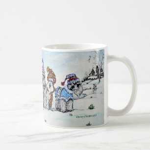 冬のシュナウツァー コーヒーマグカップ