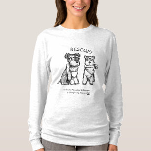 冬のシュナウツァー-長いワイシャツ(女性) Tシャツ