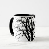 冬のシルエットのLeafless木 マグカップ (正面左)