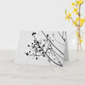 冬のシルエット、カード カード (黄色い花)