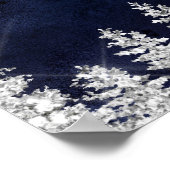 冬のシルバースノーパインネイビー歓迎ベビーシャワー ポスター (角)