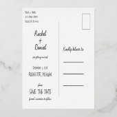 冬のシルバー ランタンが日付を救うポストカード 箔招待状 (裏面)