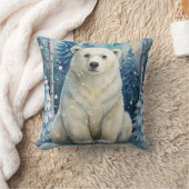 冬のシロクマ クッション (ブランケット)