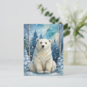冬のシロクマ ポストカード (スタンド正面)