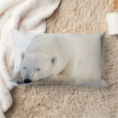 冬のシロクマ ランバークッション (ブランケット)