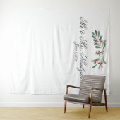 冬のシンプルな枝の結婚式写真用背景 タペストリー (インサイチュ(横))