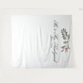 冬のシンプルな枝の結婚式写真用背景 タペストリー (正面(横))