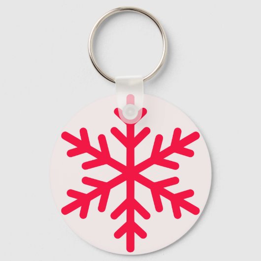 冬のシンプルミニマリスト、スノーフレーク キーホルダー (正面)