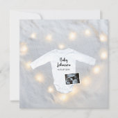 冬のシンプル超音波写真妊娠 案内状 (正面)