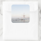 冬のシールで雪の風車 スクエアシール (バッグ)