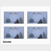 冬のシーンのクリスマスシール 長方形シール (シート)