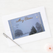 冬のシーンのクリスマスシール 長方形シール (封筒)