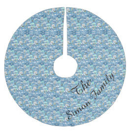 冬のシーンのクリスマスツリースカート ブラッシュドポリエステルツリースカート