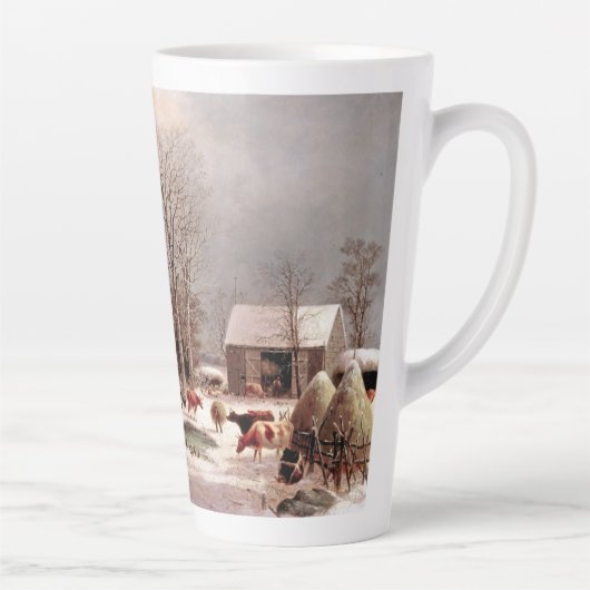 冬のシーンアメリカーナスノーファーム動物ラテマグ カフェラテマグ (右)