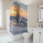 冬のシーンカスタムクリスマスホリデー シャワーカーテン (インサイチュ)