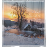 冬のシーンカスタムクリスマスホリデー シャワーカーテン (正面)