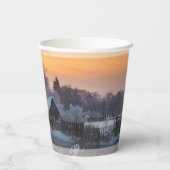 冬のシーンカスタムクリスマスホリデー 紙コップ (裏面)