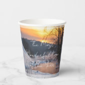 冬のシーンカスタムクリスマスホリデー 紙コップ (正面)