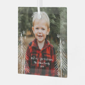 冬のシーンカスタム写真クリスマスオーナメント ガラスオーナメント (正面左)