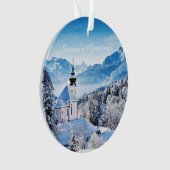 冬のシーンカスタム オーナメント (正面)