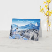 冬のシーンカスタム カード (黄色い花)