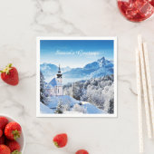 冬のシーンカスタム スタンダードカクテルナプキン (インサイチュ)