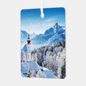冬のシーンカスタム メタルオーナメント (正面左)