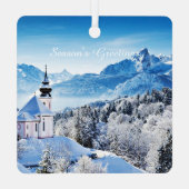 冬のシーンカスタム メタルオーナメント (裏面)