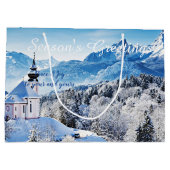 冬のシーンカスタム ラージペーパーバッグ (裏面)