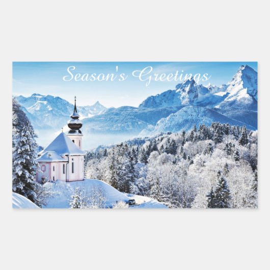 冬のシーンカスタム 長方形シール (正面)