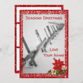 冬のシーンクリスマスフラットカード シーズンカード (正面/裏面)