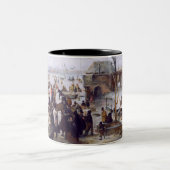 冬のシーンファインアートクリスマスプレゼント コーヒーマグカップ (中央)