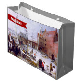 冬のシーンファインアートクリスマス ラージペーパーバッグ (正面アングル)