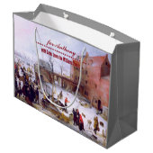 冬のシーンファインアートクリスマス ラージペーパーバッグ (裏面アングル)