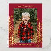 冬のシーンフォイル写真クリスマスホリデーポストカード 箔シーズンポストカード (正面)