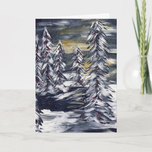 冬のシーンホリデーグリーティングカード シーズンカード (正面)