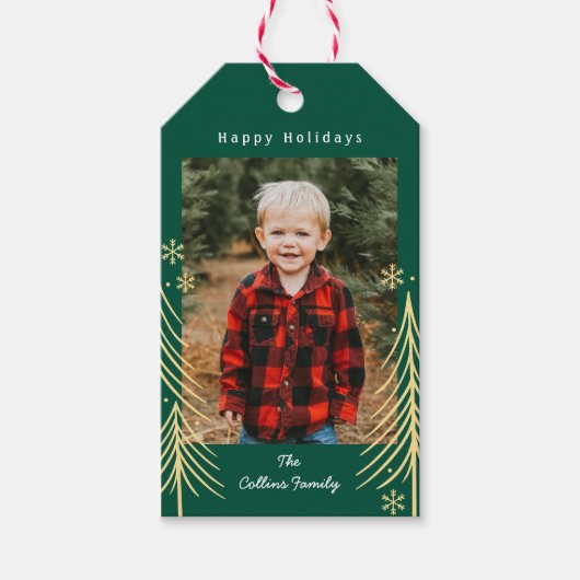 冬のシーンホリデーラベルクリスマスギフトタグ ギフトタグ (正面)