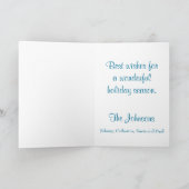 冬のシーン女性のカーボーイと馬のクリスマスカード2 シーズンカード (内部)