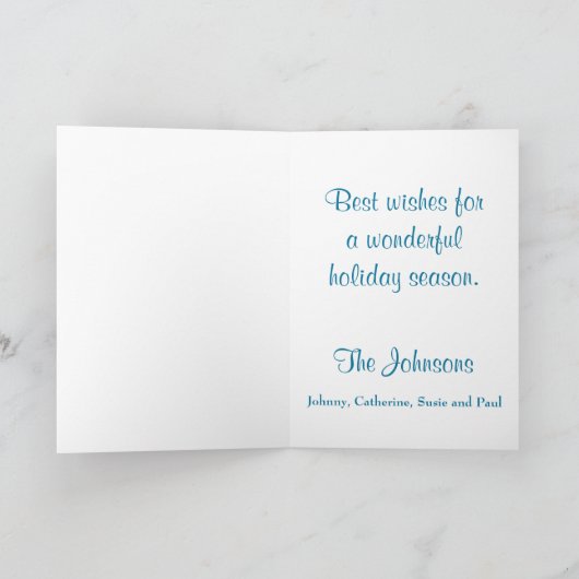 冬のシーン女性のカーボーイと馬のクリスマスカード2 シーズンカード (内部)