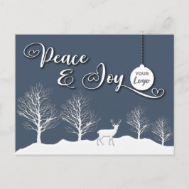 冬のシーン平和と喜び企業ののロゴホリデー シーズンポストカード